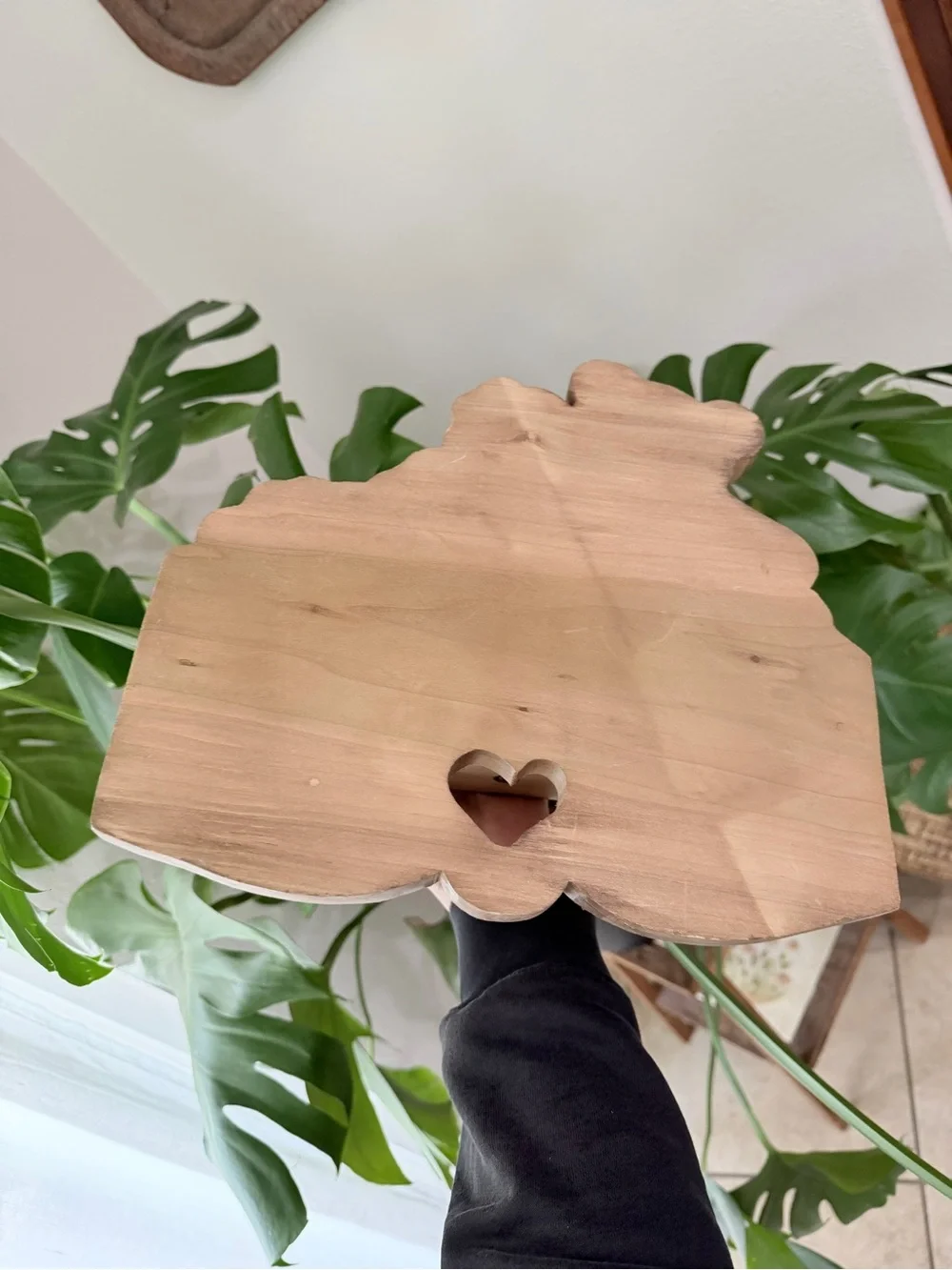 Vintage Handmade Wooden Wall Shelf / Country Cottagecore Display Shelf Heart